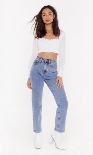 Білий текстурований топ з довгими рукавами