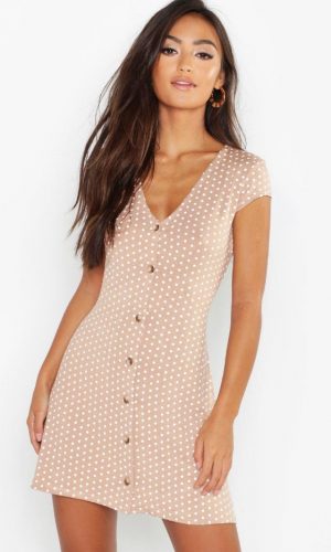 Сукня з ґудзиками у дрібний горох 