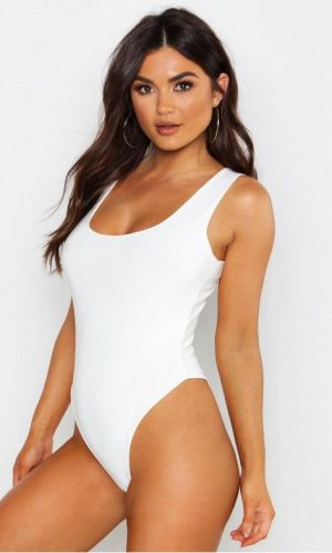 Боді без рукавів з високим комірцем