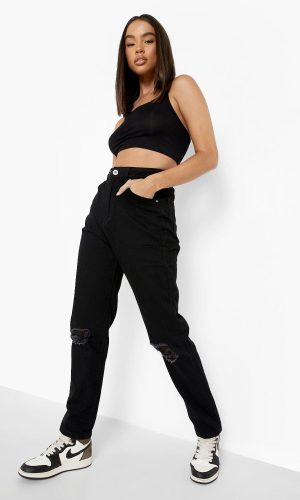 Джинси потерті з високою талією