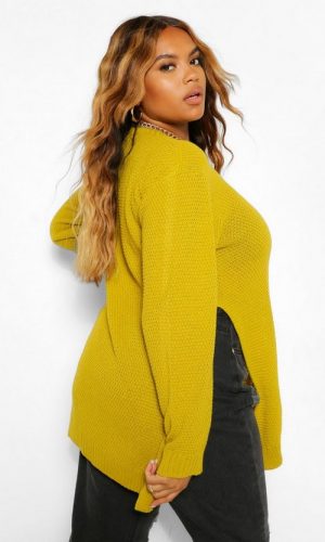 Жіночий светр оверсайз з боковими розрізами 