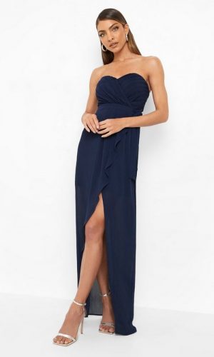 Сукня максі  зі складками на запах