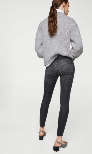 Жіночі темно-сірий облягаючі джинси Mango