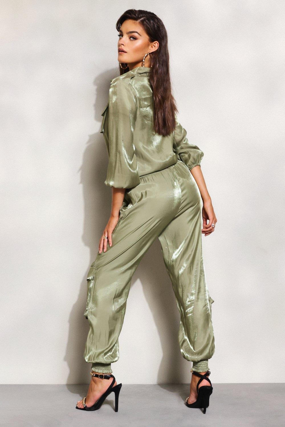 Вільні зелені жіночі штани джоггери