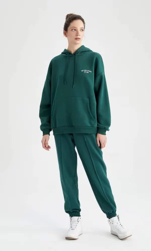 Жіночі темно-зелені спортивні штани DeFacto